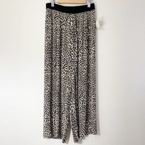 Zara Animal Print Wide Leg Palazzo Pant